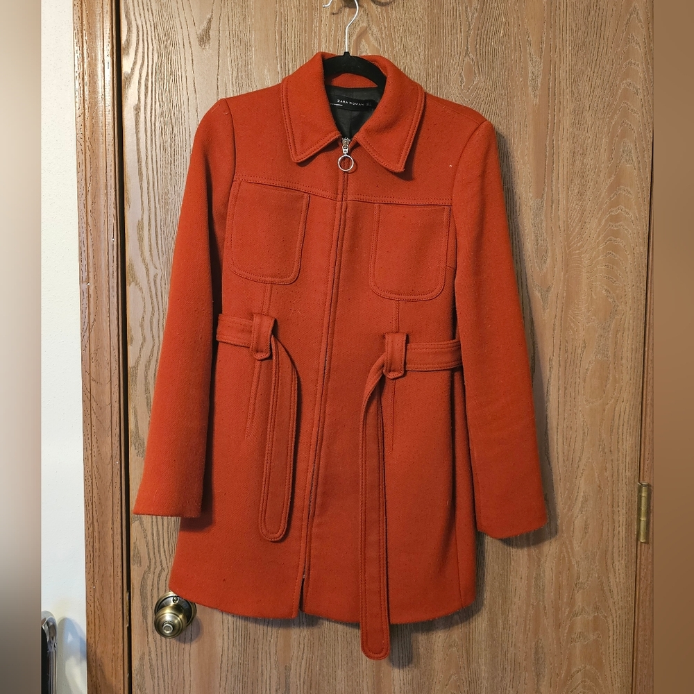 Rust Orange Belted Coat
